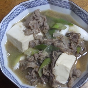 ダシダで作ろ❤豆腐と葱と牛肉の甘辛煮込み❤